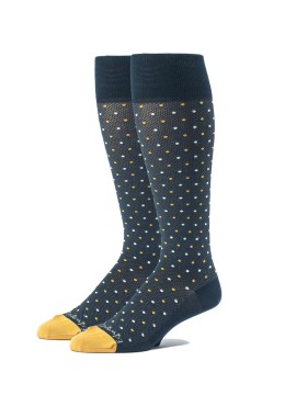 Navy/Mustard Oc Polka Dots Melange  Socks