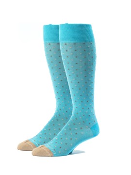 Deep Sky Blue/Khaki Oc Polka Dots Melange  Socks