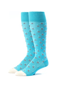 Deep Sky Blue/Off White Oc Foulard Melange Socks