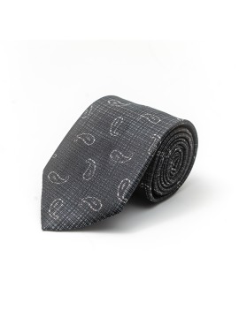 Chrome/Pewter Textured Pines Silk Tie