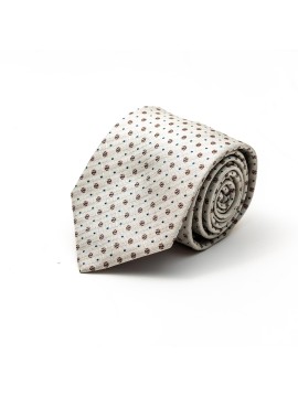 Off White/Brown Sugar Floret Neat Silk Tie