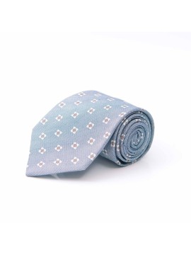 Denim/Sand/Beige Neat Cotton/Silk Tie