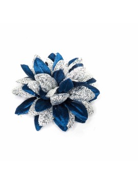 Navy /Metallic Silver Daisy Boutonniere/Lapel Flower  