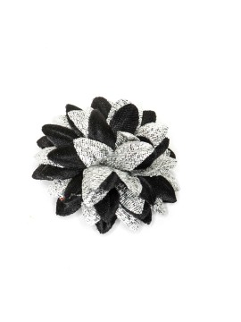 Black/Metallic Silver Daisy Boutonniere/Lapel Flower  