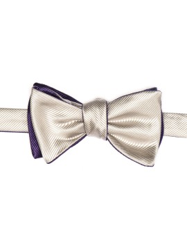 Silver/Purple Formal Reversible Bow Tie