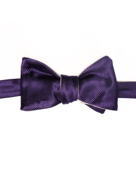 Silver/Purple Formal Reversible Bow Tie