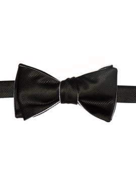 Black/Silver Formal Reversible Bow Tie