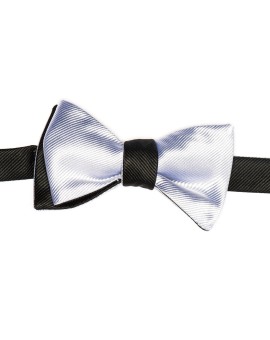 Black/Silver Formal Reversible Bow Tie