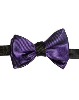 Purple/Black Formal Reversible Bow Tie