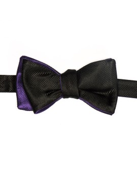 Purple/Black Formal Reversible Bow Tie