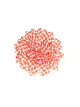 Orange/White Gingham Boutonniere